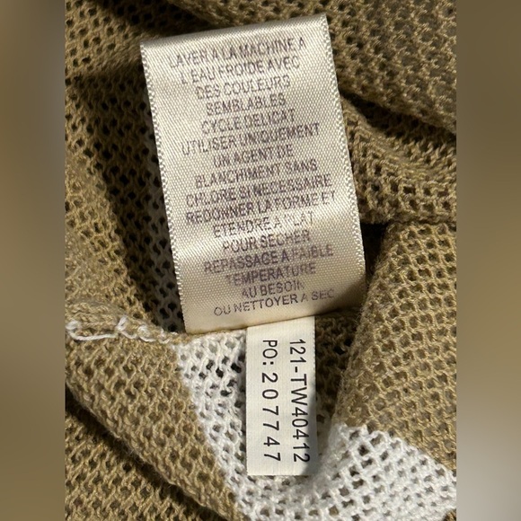 Tommy Bahama Striped Swimsuit Cover Top Sand White Sz large long sleeve coastal - Picture 15 of 16